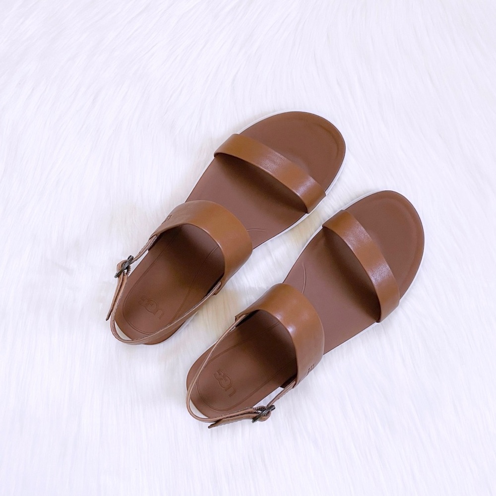 UGG Zayda Almond Leather Sandals - Picture 3 of 6